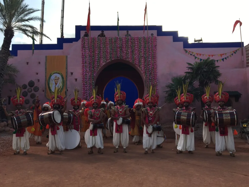 Imperial Drummers performing dhol alongside Will Smith on the set of Disney's Aladdin movie